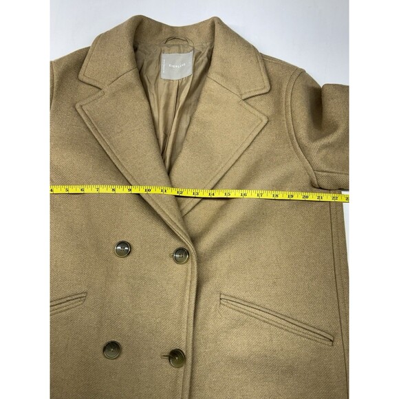 Everlane Womens Button Up The Cocoon Wool Blend Pea Coat Beige Size 10 - Picture 4 of 8